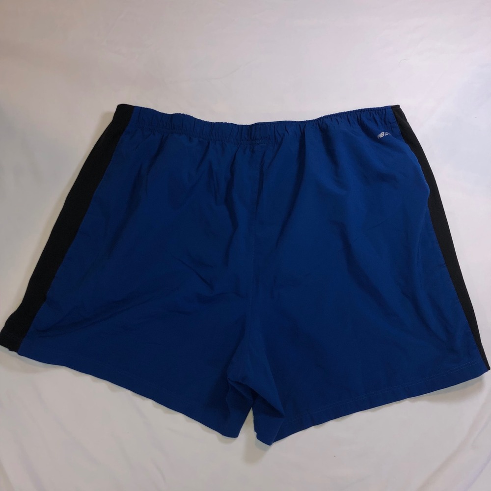 New Balance Mens Blue Black Running Training Athletic Shorts XL 5 Inch Inseam